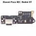 Шлейф Xiaomi Poco M3/Redmi 9T (M2010J19CG/M2010J19SY) плата системный разъем/микрофон Original